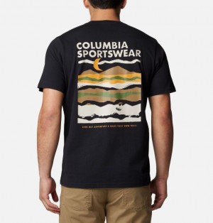 Columbia Explorers Canyon™ Back Graphic Men T Shirts Black | 8464604
