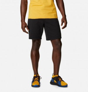 Columbia Logo Fleece Men Shorts Black | 62309133