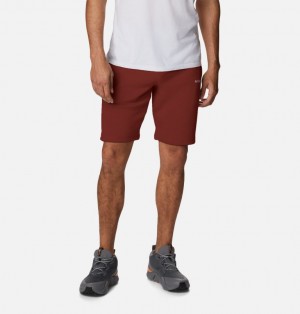 Columbia Logo Fleece Men Shorts Coral | 732425