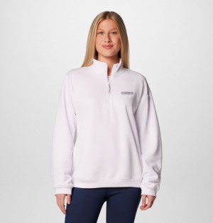 Columbia Meridian Creek™ Half Zip Women Sweatshirts White | 61907860